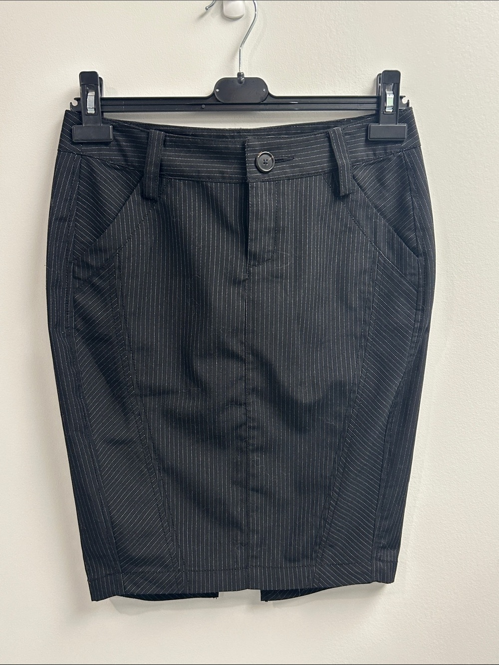 DKNY Black Pinstripe Pencil Skirt
